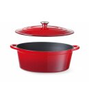 Emaillierter Gusseisentopf, HENDI, 6,88L, Rot, 405x255x(H)134mm