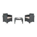 Bolero  Sessel- Und Tischgeflecht-Set grau