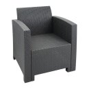 Bolero  Sessel- Und Tischgeflecht-Set grau