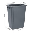 Jantex Slim Mülleimer Grau 60Ltr