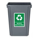 Jantex Slim Mülleimer Grau 60Ltr