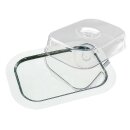 APS Tablett mit LURAN®-Deckel rechteckig - Edelstahl und Polycarbonat, 42 x 31 x 9 cm