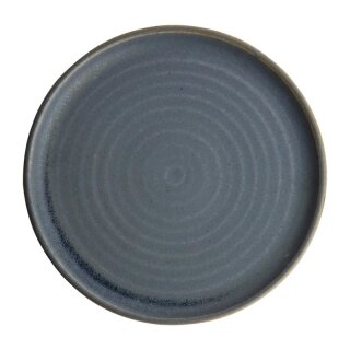 Olympia Canvas runder Teller mit schmalem Rand granit-blau 26,5cm