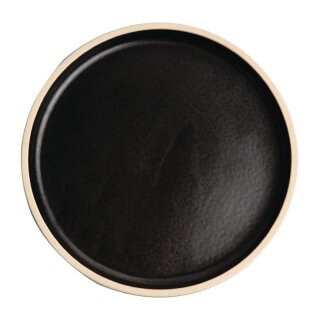 Olympia Canvas flacher runder Teller schwarz 18cm