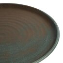 Olympia Canvas runder Teller mit schmalem Rand dunkelgrün 26,5cm