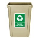 Jantex Slim Mülleimer Beige 60Ltr