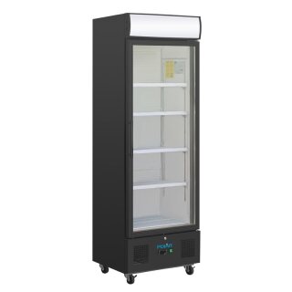 Polar Glastürkühlschrank mit 368 Liter - mit 4 Rollen, schwarz, 230 V