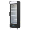 Polar Glastürkühlschrank mit 368 Liter - mit 4 Rollen, schwarz, 230 V