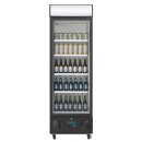 Polar Glastürkühlschrank mit 368 Liter - mit 4 Rollen, schwarz, 230 V