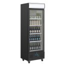 Polar Glastürkühlschrank mit 368 Liter - mit 4 Rollen, schwarz, 230 V