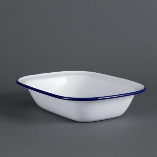 Olympia rechteckige Speiseschale weiß-blau 19 x 28cm (6 Stück)