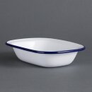 Olympia rechteckige Speiseschale weiß-blau 13,5 x 18cm (6 Stück)