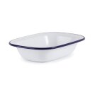 Olympia rechteckige Speiseschale weiß-blau 13,5 x 18cm (6 Stück)