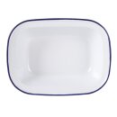 Olympia rechteckige Speiseschale weiß-blau 13,5 x 18cm (6 Stück)