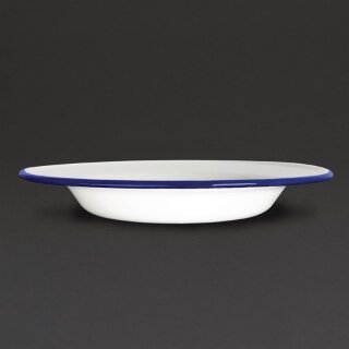 Olympia emaillierte Suppenteller weiß-blau 24,5cm (6 Stück)