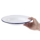 Olympia emaillierte Suppenteller weiß-blau 24,5cm (6 Stück)