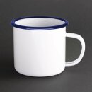 Olympia emaillierte Tassen weiß-blau 35cl (6...