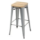 Bolero Bistro-Hohehocker mit Holzsitzauflage aus...
