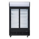 Polar G-Serie Kühlvitrine mit mit Schiebetüren und Leuchtkasten 950Ltr Schwarz
