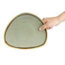Olympia Kiln dreieckige Teller Moos 23cm (6 Stück)