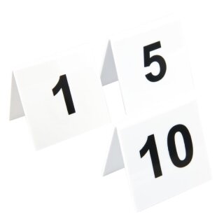 Beaumont Tischnummernschilder Kunststoff 1 - 10