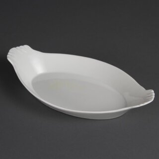Olympia Whiteware ovale Gratinschalen weiß 32 x 17,7cm (6 Stück)
