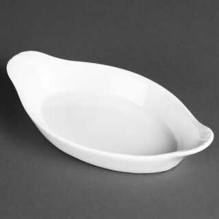 Olympia Whiteware ovale Gratinschalen weiß 20,4 x 11,5cm (6 Stück)