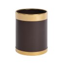 Bolero Papierkorb mit goldfarbenem Rand 10L,Lederoptik