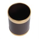 Bolero Papierkorb mit goldfarbenem Rand 10L,Lederoptik