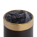 Bolero Papierkorb mit goldfarbenem Rand 10L,Lederoptik