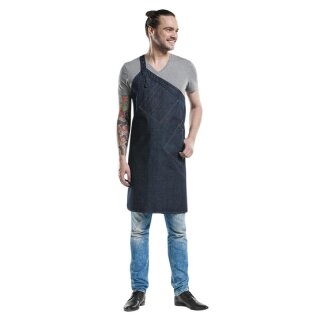 Chaud Devant Skew Latzschürze blauer Denim