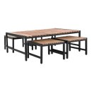 Niedriger Couchtisch Bolero aus Stahl und Akazie, 1200 x 800 mm