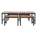 Niedriger Couchtisch Bolero aus Stahl und Akazie, 1200 x 800 mm