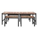 Niedrige Barhocker Bolero aus Stahl und Akazie (4er-Pack)