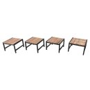 Niedrige Barhocker Bolero aus Stahl und Akazie (4er-Pack)