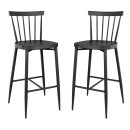 Bolero Windsor Hochhocker aus Aluminium in Schwarz (2er-Pack)