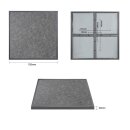 Bolero Black Brushed Mix Outdoor-Tischplatte aus gehärtetem Glas, quadratisch, graue Zierleiste, 700 mm