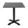 Bolero Black Brushed Mix Outdoor-Tischplatte aus gehärtetem Glas, quadratisch, graue Zierleiste, 700 mm