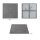 Bolero Black Brushed Mix Outdoor-Tischplatte aus gehärtetem Glas, quadratisch, graue Zierleiste, 700 mm