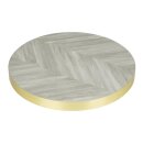 Bolero, vorgebohrte runde Tischplatte im Chevron-Design,...