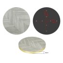 Bolero, vorgebohrte runde Tischplatte im Chevron-Design, 600 mm