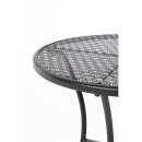 Bolero Steel Outdoor Dining Set Schwarz Tisch und zwei Stuehle
