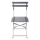 Bolero Steel Outdoor Dining Set Schwarz Tisch und zwei Stuehle