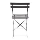 Bolero Steel Outdoor Dining Set Schwarz Tisch und zwei Stuehle