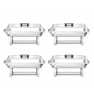 Hendi Chafing Dish 4x Komplett-Set für GN1/1 aus Edelstahl