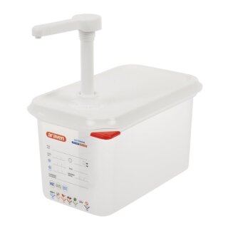 Araven Saucenspender 4,3 Liter mit Druckpumpenbedienung - GN 1/4, Polypropylen,