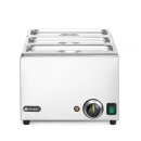 Hendi Bain-Marie komplett mit 3xGN1/3 Behälter mit Deckel und 1000W aus Edelstahl