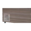 SNACK-Line, Kalte Theke, 6x GN1/1, Granit rosa-grau, 223x82x85.5 Glasaufbau Klarglas  mit Zwischenablage, H=496mm