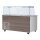 SNACK-Line, Kalte Theke, 6x GN1/1, Granit rosa-grau, 223x82x85.5 Glasaufbau Klarglas  mit Zwischenablage, H=496mm