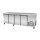 SNACK-Line, Kalte Theke, 6x GN1/1, Granit rosa-grau, 223x82x85.5 Glasaufbau Klarglas schwarzer Rand, ohne Zwischenablage H=396mm